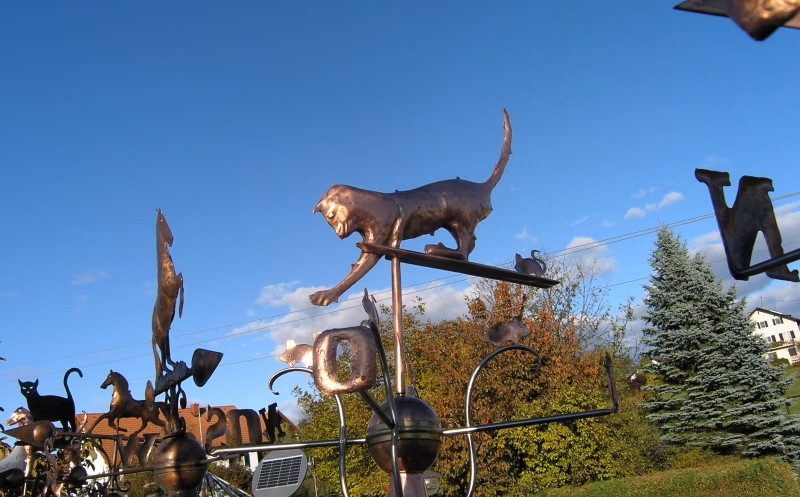 Laufender Hund als Wetterfahne